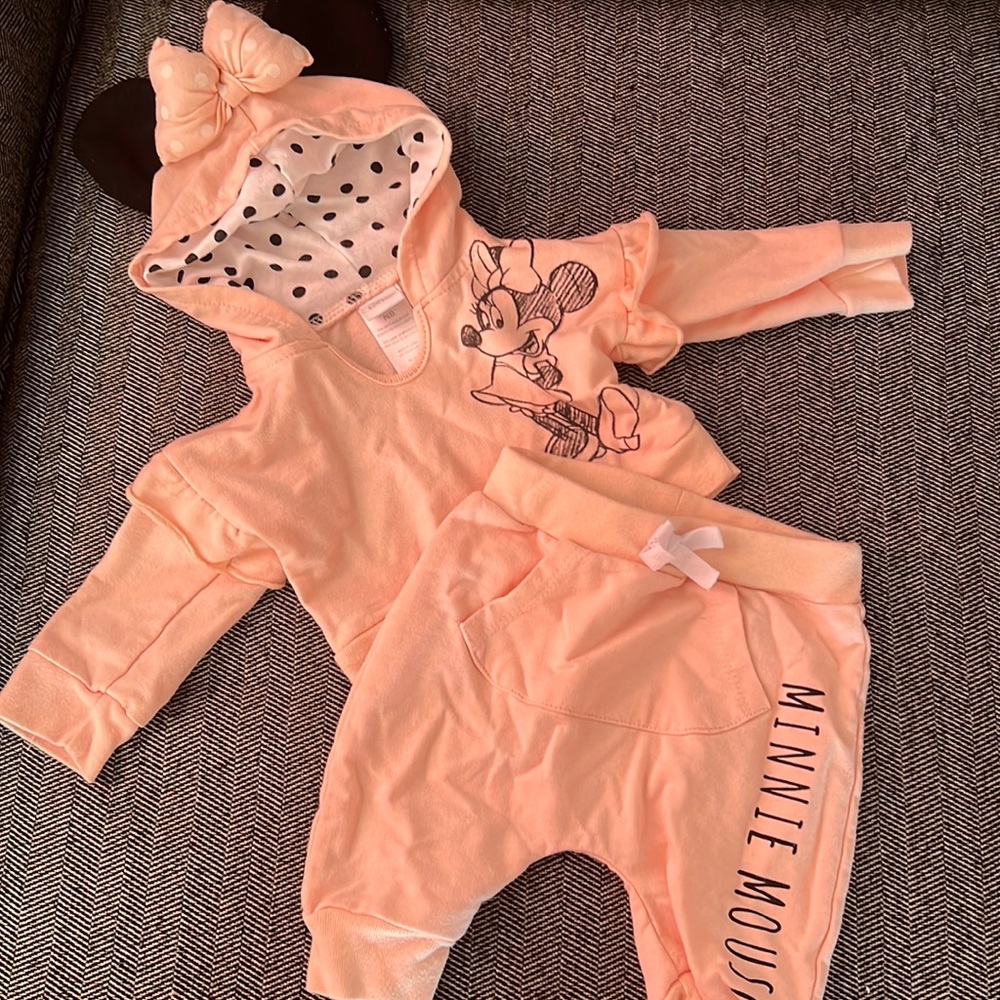Baby Mini Mouse Hoodie Sweat Suit- 2 PC